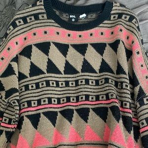 BDG chunky oversized tribal print cozy sweater
